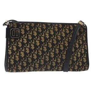 Authentic Christian Dior Trotter Canvas Shoulder Bag Navy